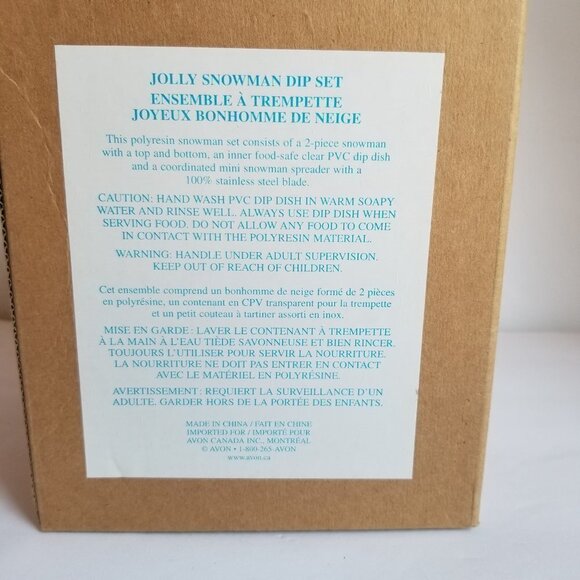 Avon Jolly Snowman Dip Set 2 Piece with Stainless Steel Spreader Knife - Picture 10 of 10